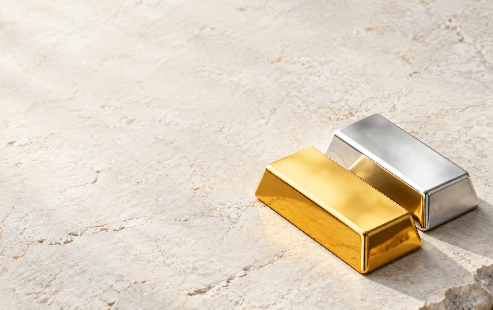 Gold- und Silberbarren
